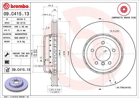 BMW Ön Fren Diski Composite BREMBO