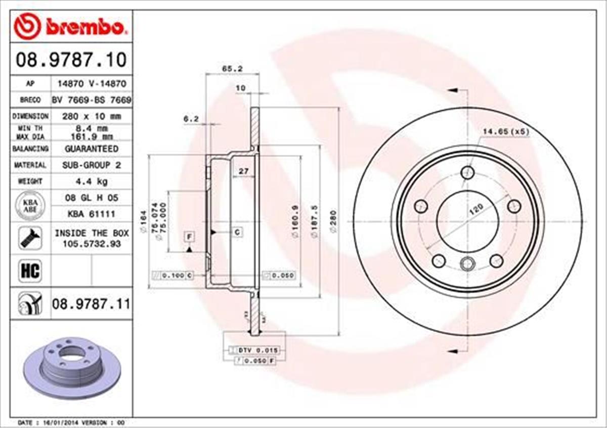 Bmw E81 E87 Fren Diski Arka 34216855001