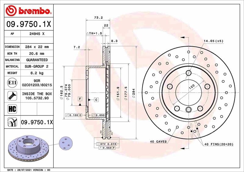 BMW 1 Serisi E81 Ön Fren Diski BREMBO
