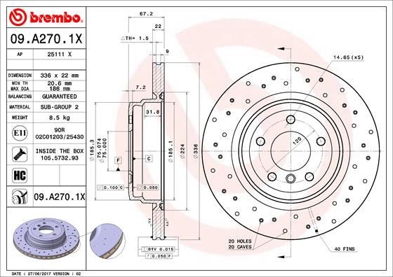 BMW Arka Fren Diski XTRA BREMBO
