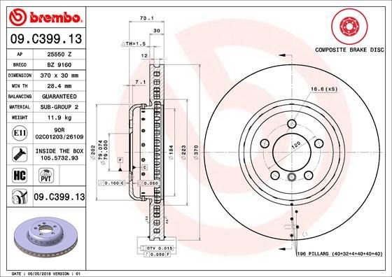 BMW Ön Fren Diski Composite BREMBO
