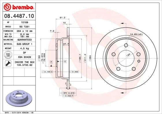 BMW Arka Fren Diski Standard BREMBO