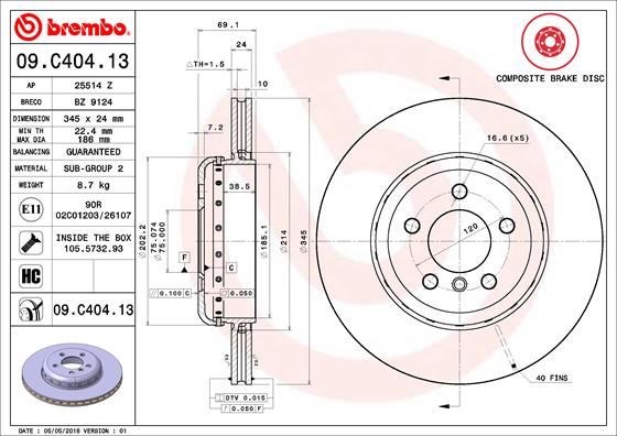 BMW Arka Fren Diski Composite BREMBO