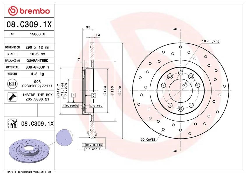 BMW 4 Gran Coupe 5 Touring Chevrolet Equinox Plus Citroen C5 Aircross Fren Diski BREMBO