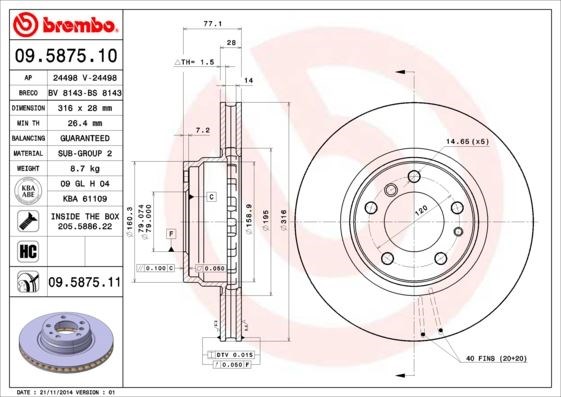 BMW Ön Fren Diski UV Kaplamalı BREMBO
