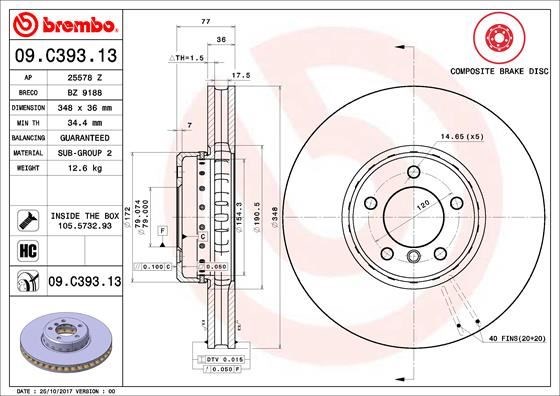 BMW Ön Fren Diski Composite BREMBO