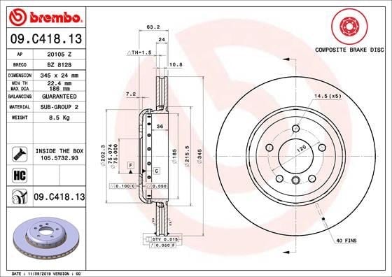 BMW Arka Fren Diski Composite BREMBO