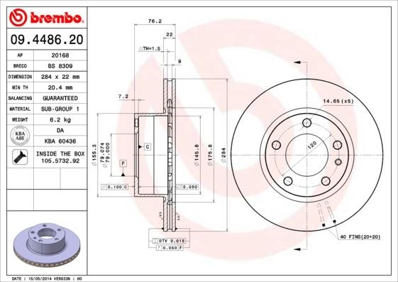 BMW Ön Fren Diski Standart BREMBO