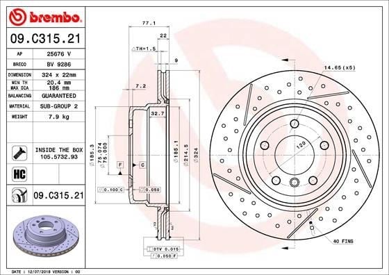 BMW Arka Fren Diski UV Coated BREMBO