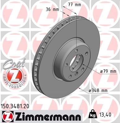BMW 5 Serisi E60 E61 6 Serisi E63 E64 Ön Fren Diski ZIMMERMANN
