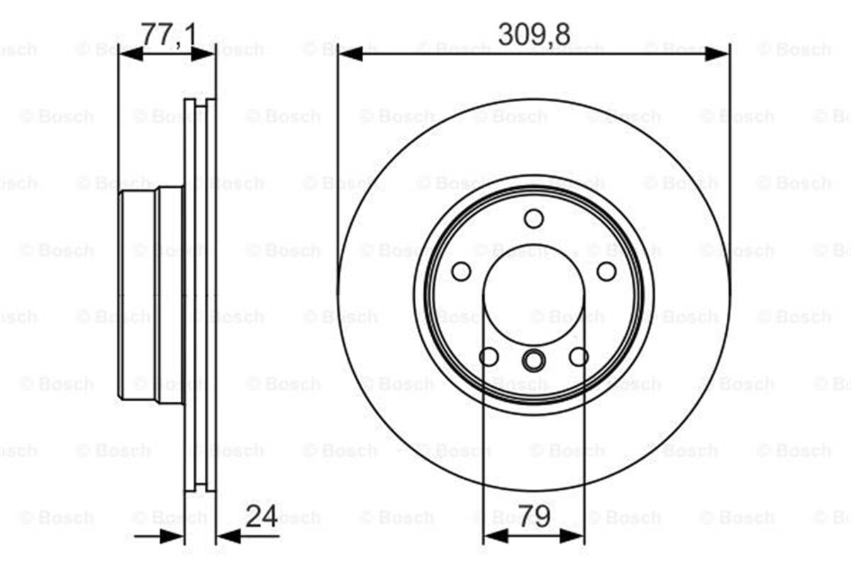 Bmw E60 E61 E63 E64 Ön Fren Diski Bosch (2003-2010) 34116864059