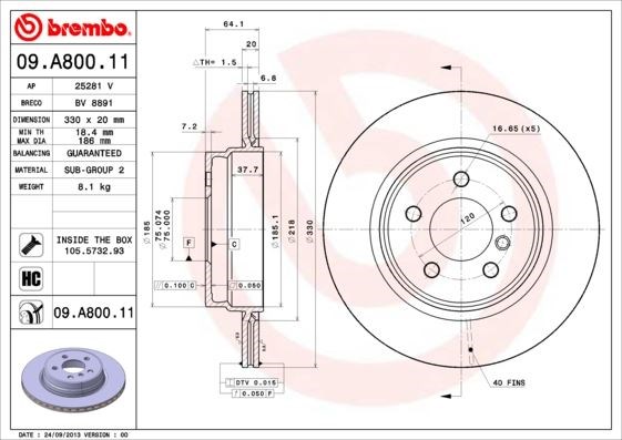 BMW Arka Fren Diski UV Coated BREMBO