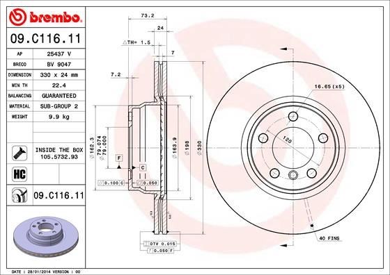 BMW Ön Fren Diski UV Kaplamalı BREMBO