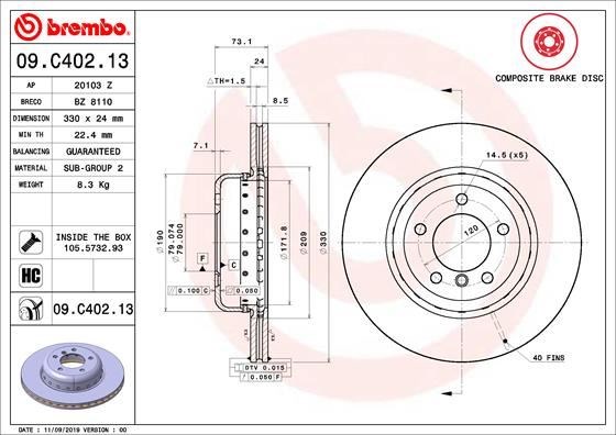 BMW Ön Fren Diski Composite BREMBO