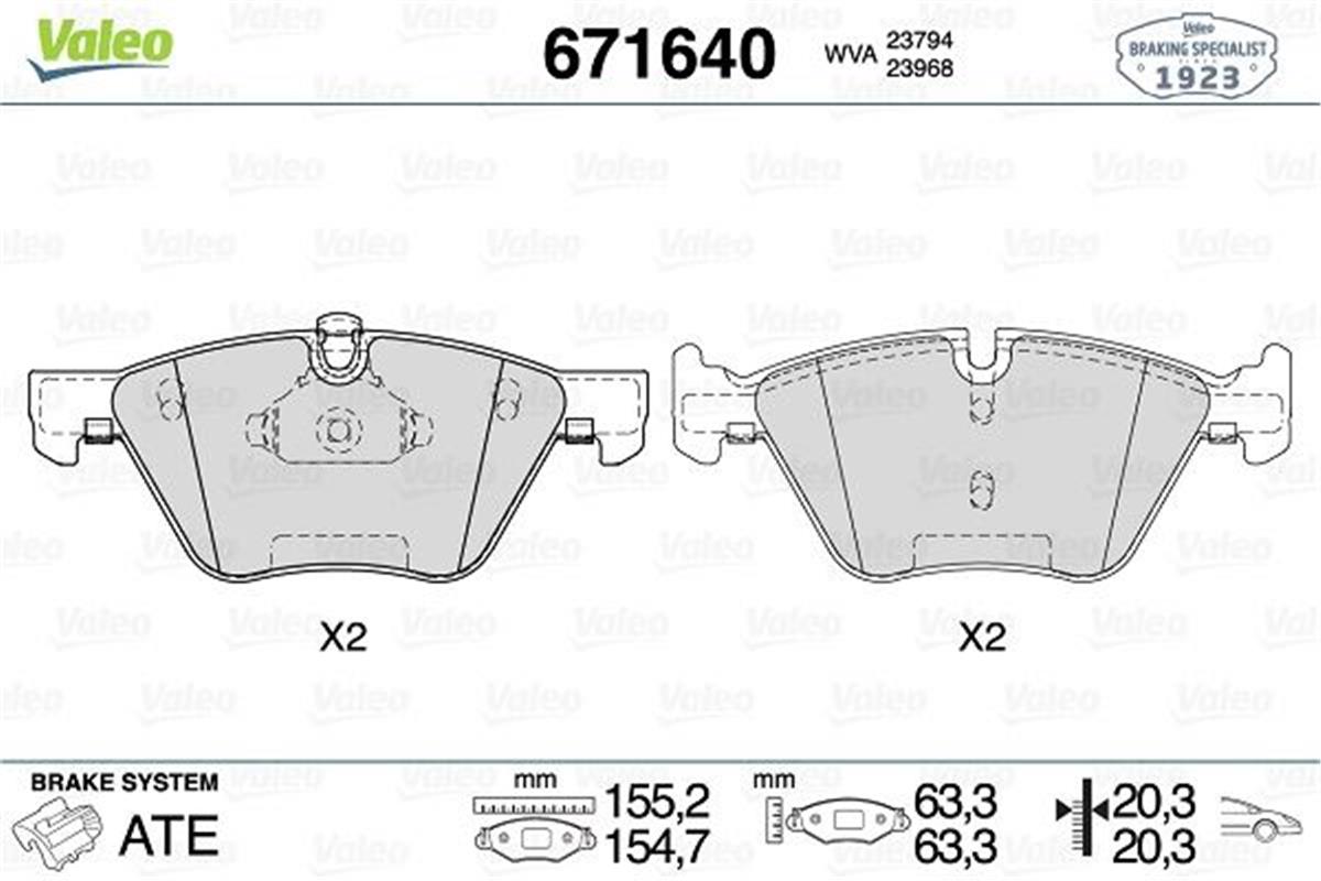 Bmw E60 E61 E90 E91 E92 E93 Fren Balatası Ön 34116763617 34116763618