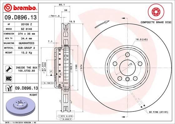 BMW Ön Fren Diski Composite BREMBO