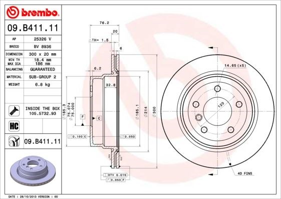 BMW Arka Fren Diski [UV Kaplamalı] BREMBO