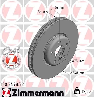 BMW 5 Serisi F10 F07 F11 6 Serisi F12 F13 Sol Fren Diski ZIMMERMANN
