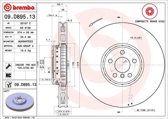 BMW Ön Fren Diski Composite BREMBO