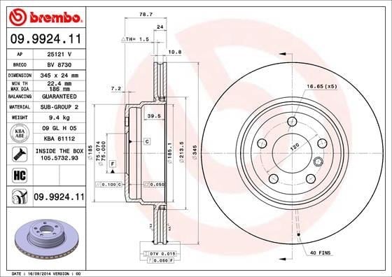 BMW X5 E70 X6 E71 Arka Fren Diski BREMBO