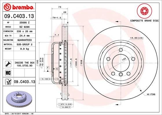BMW Ön Fren Diski Composite BREMBO