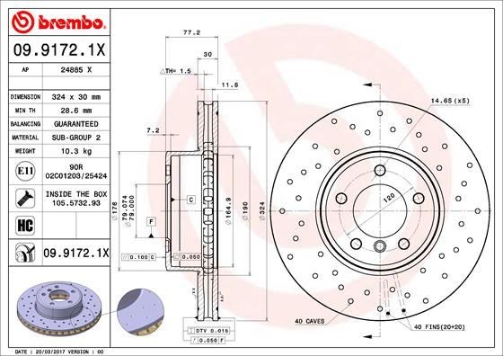 BMW 5 Serisi E60 Ön Fren Diski Otomatik BREMBO