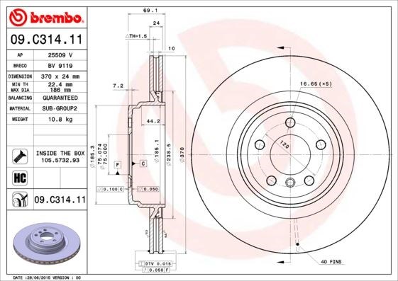 BMW Arka Fren Diski UV Coated BREMBO