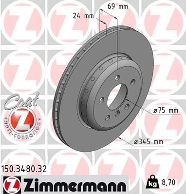 BMW 5 Serisi F10 F07 F11 Arka Fren Diski ZIMMERMANN