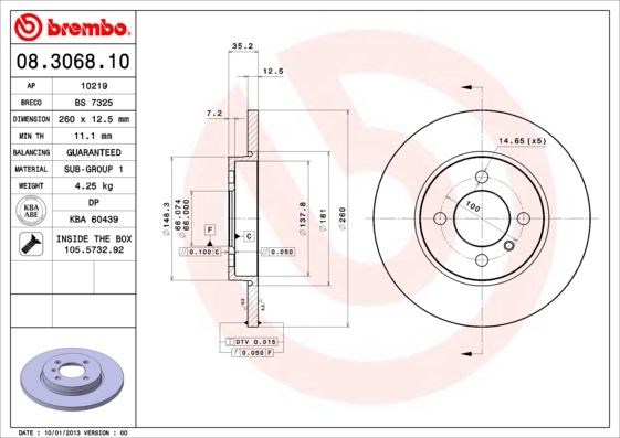 BMW Ön Fren Diski Standard BREMBO
