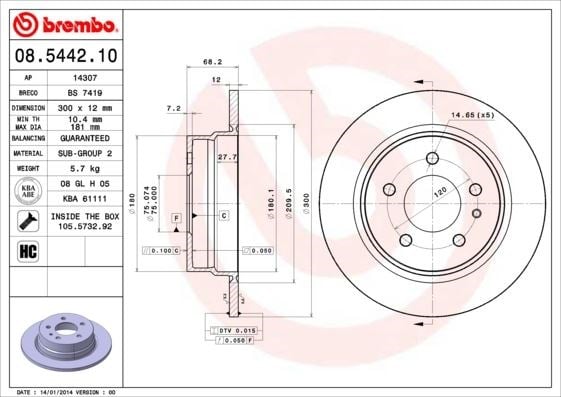 BMW Arka Standart Fren Diski BREMBO
