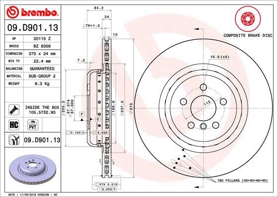 BMW Arka Fren Diski Composite BREMBO