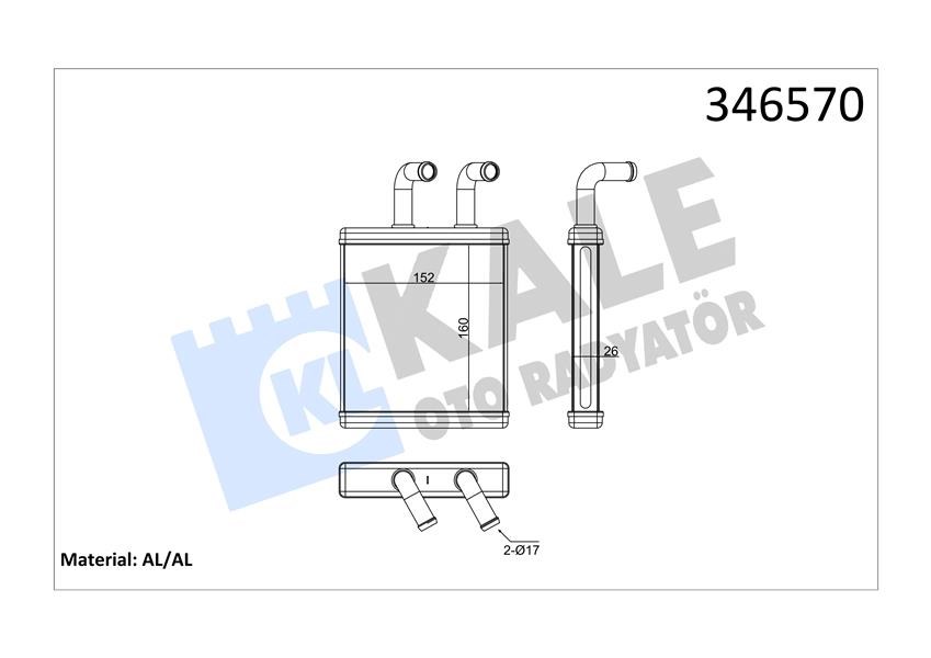 Kia Bongo Kalorifer Radyatörü Brazing KALE-RADYATOR