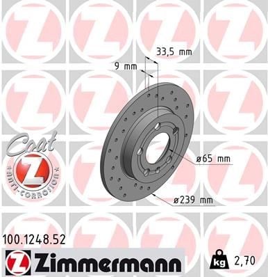 Volkswagen Bora Golf 4 Golf 5 Audi A3 TT Skoda Octavia Arka Fren Aynası Delikli ZIMMERMANN