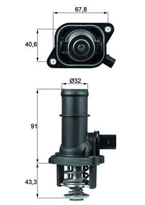 Volkswagen Bora Golf 4 Polo Termostat Komple MAHLE