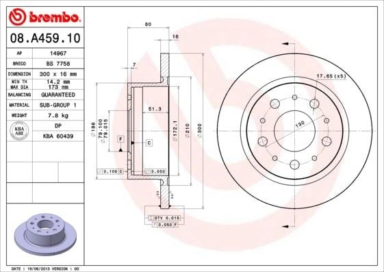 Peugeot Boxer Fiat Ducato Citroen Jumper Arka Fren Diski BREMBO
