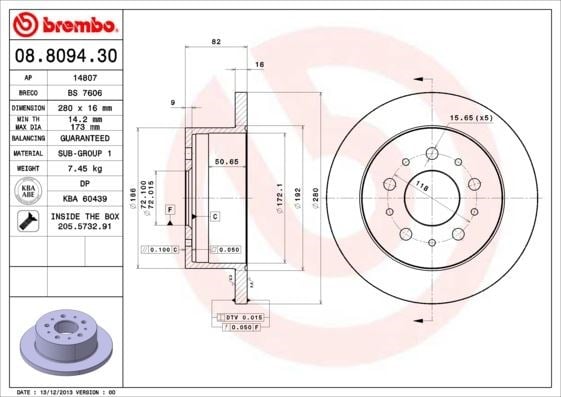 Peugeot Boxer 3 Arka Fren Diski BREMBO