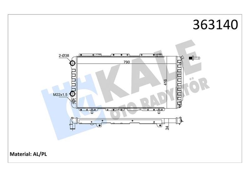 Peugeot Boxer Citroen Jumper Fiat Ducato Su Radyatörü KALE-RADYATOR