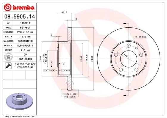 Peugeot Boxer Ön Fren Aynası BREMBO
