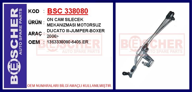 Peugeot Boxer Ön Cam Silecek Mekanizması Motorsuz BESCHER