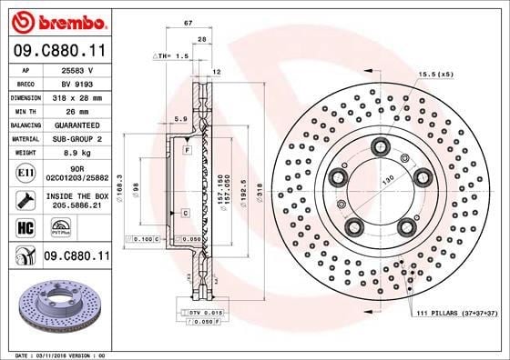 Porsche Boxster Ön Fren Diski BREMBO