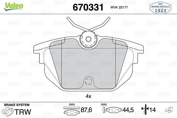 Fiat Bravo / Brava / Marea / Alfa Romeo 145 / 146 / GTV / Spider Arka Balata VALEO