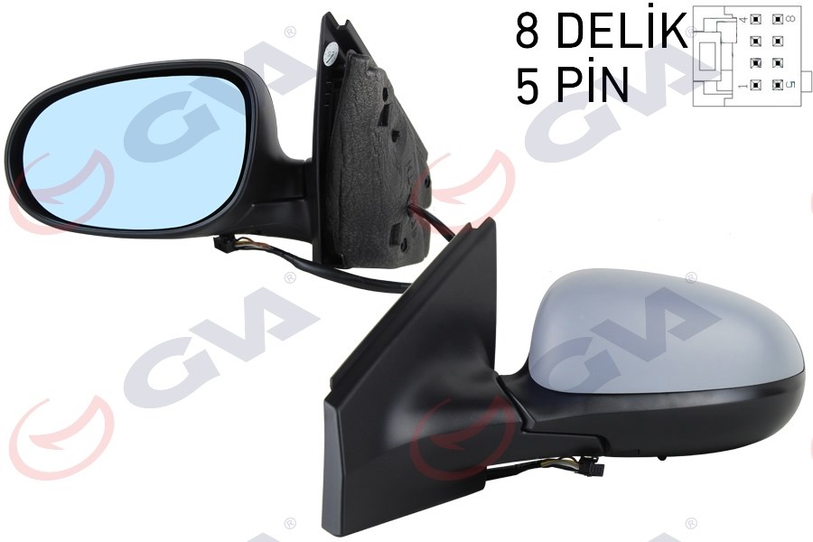Fiat Bravo Dış Dikiz Aynası Sol Elektrikli Isıtmalı Mavi Cam Konveks Astarli GVA