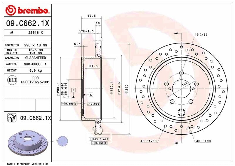 Subaru BRZ Arka Fren Diski BREMBO