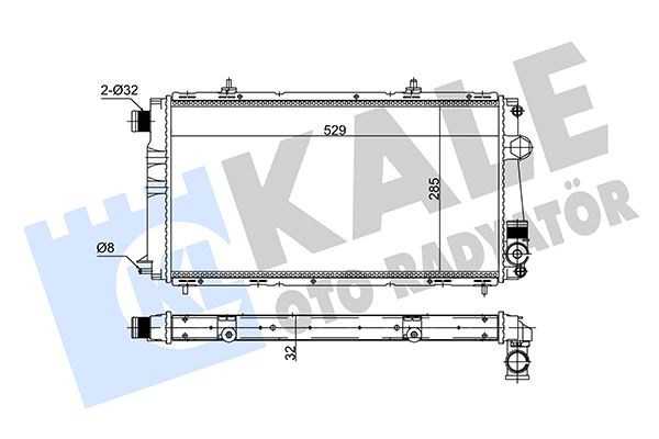 Citroen C15 Radyatör 1.8-1.9D KALE-RADYATOR