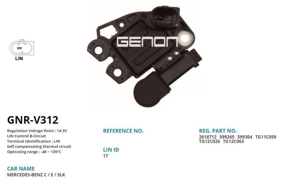 Mercedes C180 C200 Mitsubishi Colt 1.5 DI-D Smart Alternatör Konjektörü GENON