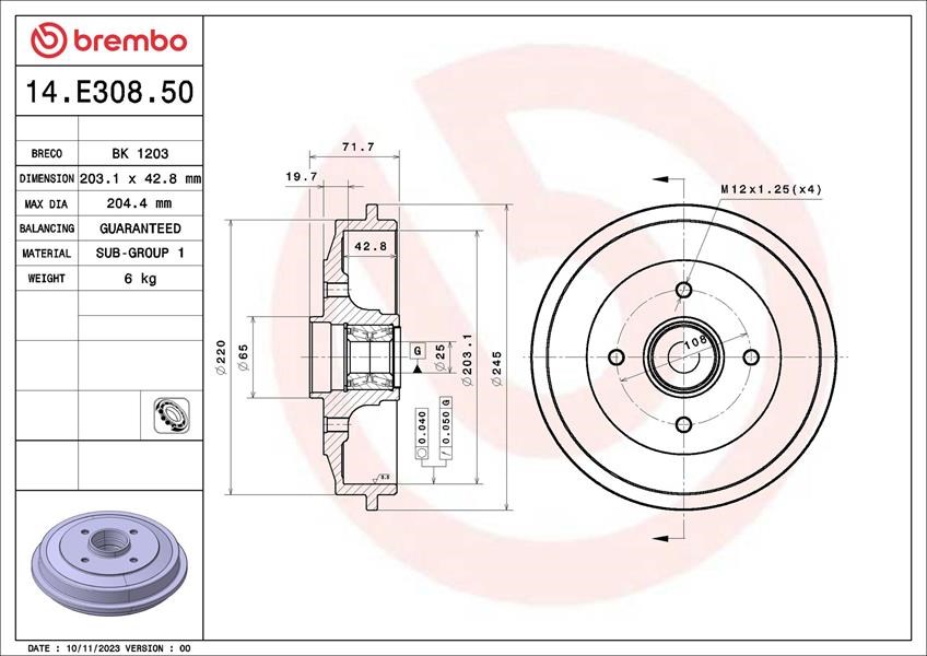 Citroen C2 C3 Peugeot 1007 206 208 301 C4 Cactus C-Elysee Arka Fren... BREMBO
