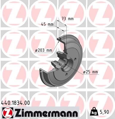 Citroen C2 Arka Fren Kampanası Rulmanlı 203mm ZIMMERMANN