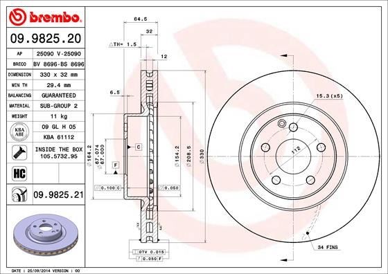 Mercedes C219 Ön Fren Diski BREMBO