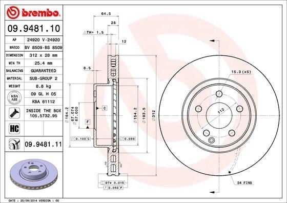 Mercedes C219 Ön Fren Diski BREMBO