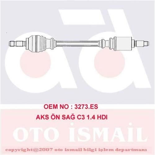Citroen C3 Ön Sağ Aks CIFAM